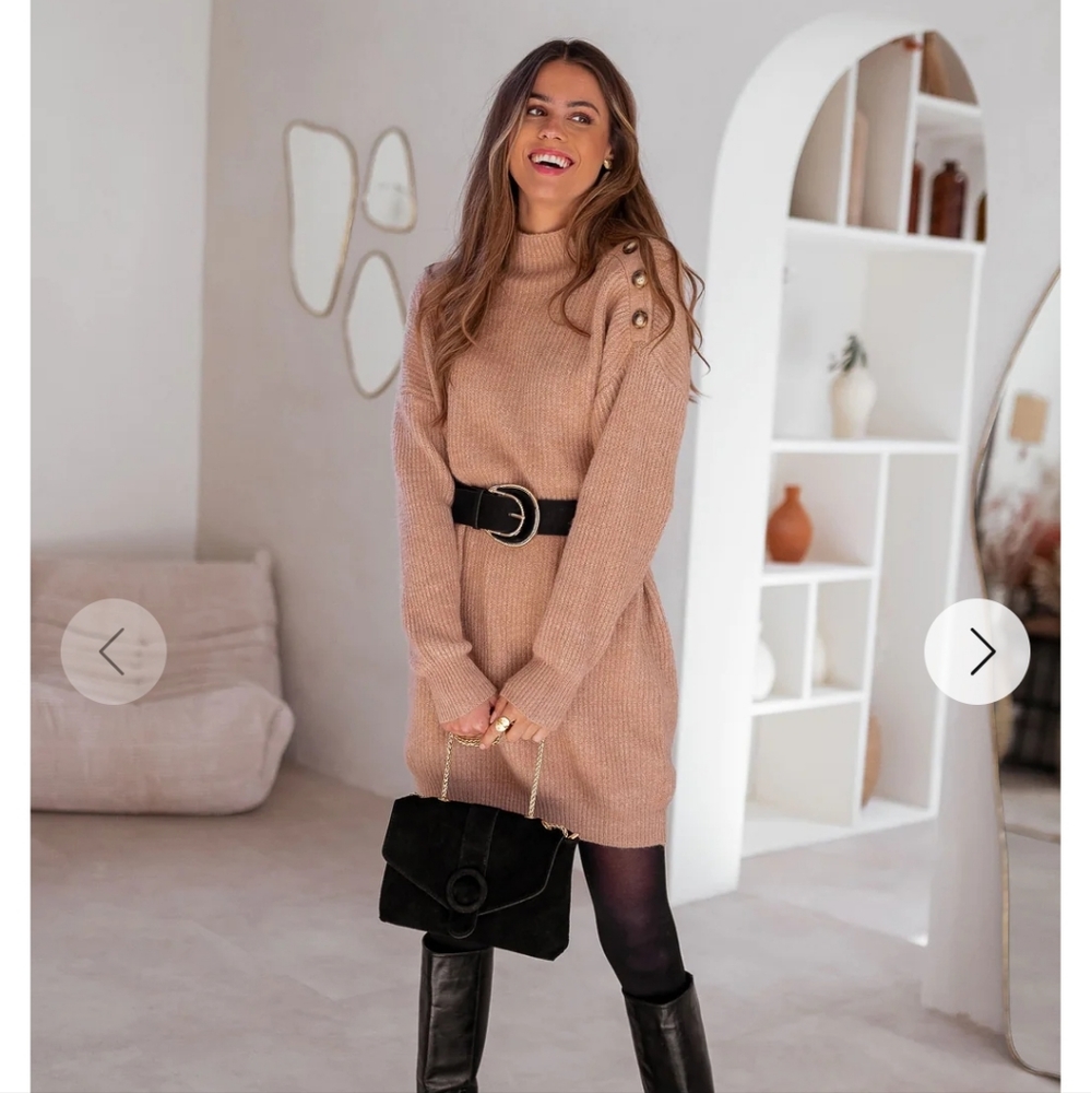 Camel stella sweater dress